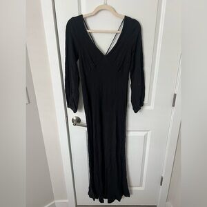 Long sleeve free people dress with cross cross detail on back